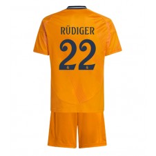 Real Madrid Antonio Rudiger #22 Bortaställ Barn 2024-25 Korta ärmar (+ Korta byxor)